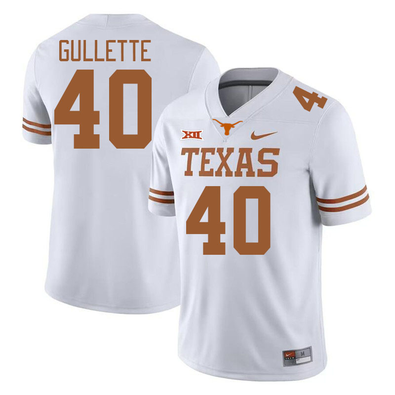 Men #40 Derion Gullette Texas Longhorns 2023 College Football Jerseys Stitched-White